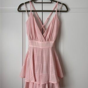 Pink Strappy Layered Romper